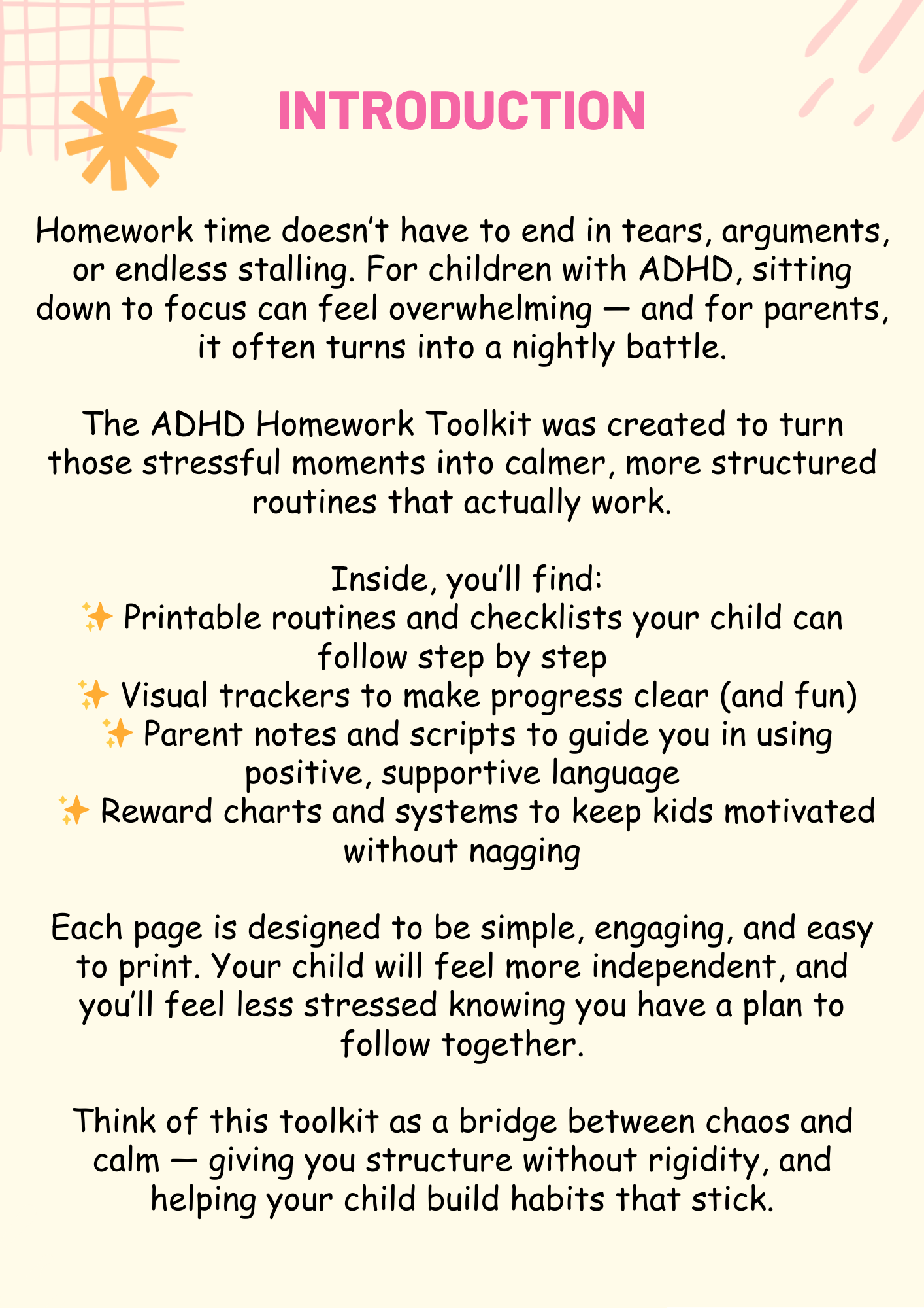 ADHD Homework Toolkit – Printable Routines, Trackers & Scripts